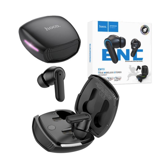 Hoco True Wireless Gaming Earbuds EW13 Magic Flow ENC Noise Cancelling Black Hoco True Wireless Gaming Earbuds EW13 Magic Flow ENC Noise Cancelling Black